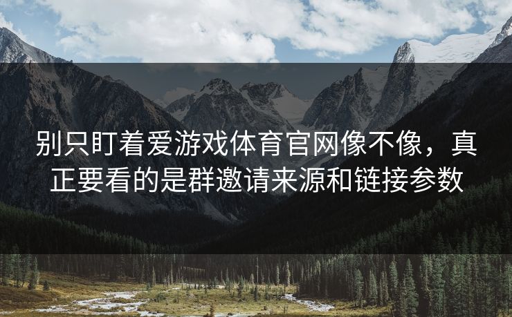 别只盯着爱游戏体育官网像不像，真正要看的是群邀请来源和链接参数