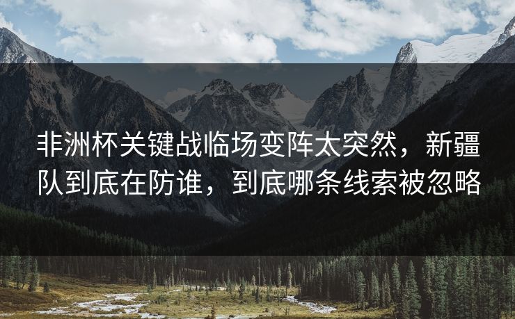 非洲杯关键战临场变阵太突然，新疆队到底在防谁，到底哪条线索被忽略