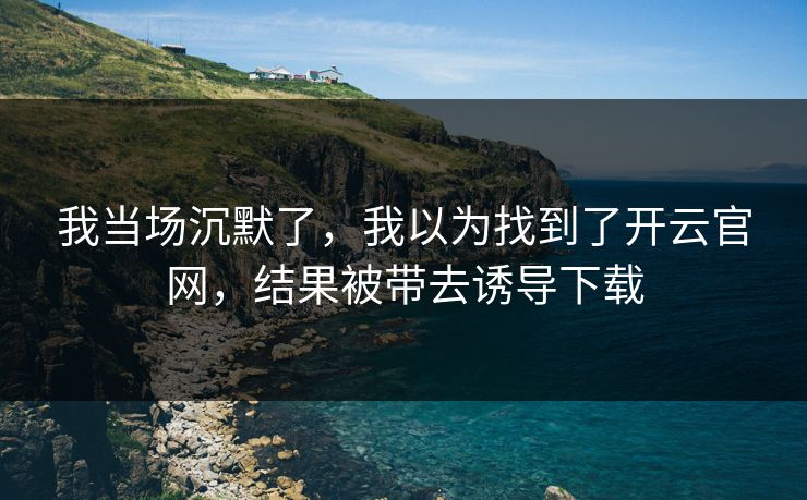 我当场沉默了，我以为找到了开云官网，结果被带去诱导下载